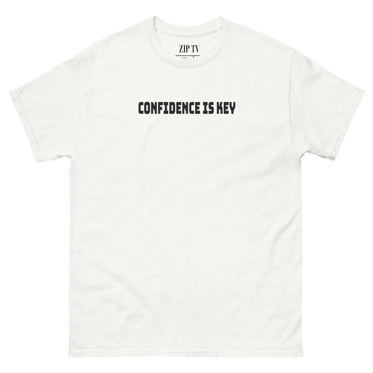 "Confidence is Key" T-Shirt w/ Black Lettering
