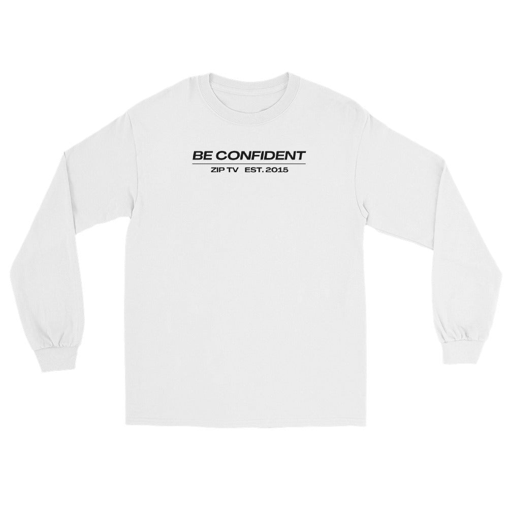 Be Confident White Long Sleeve Shirt